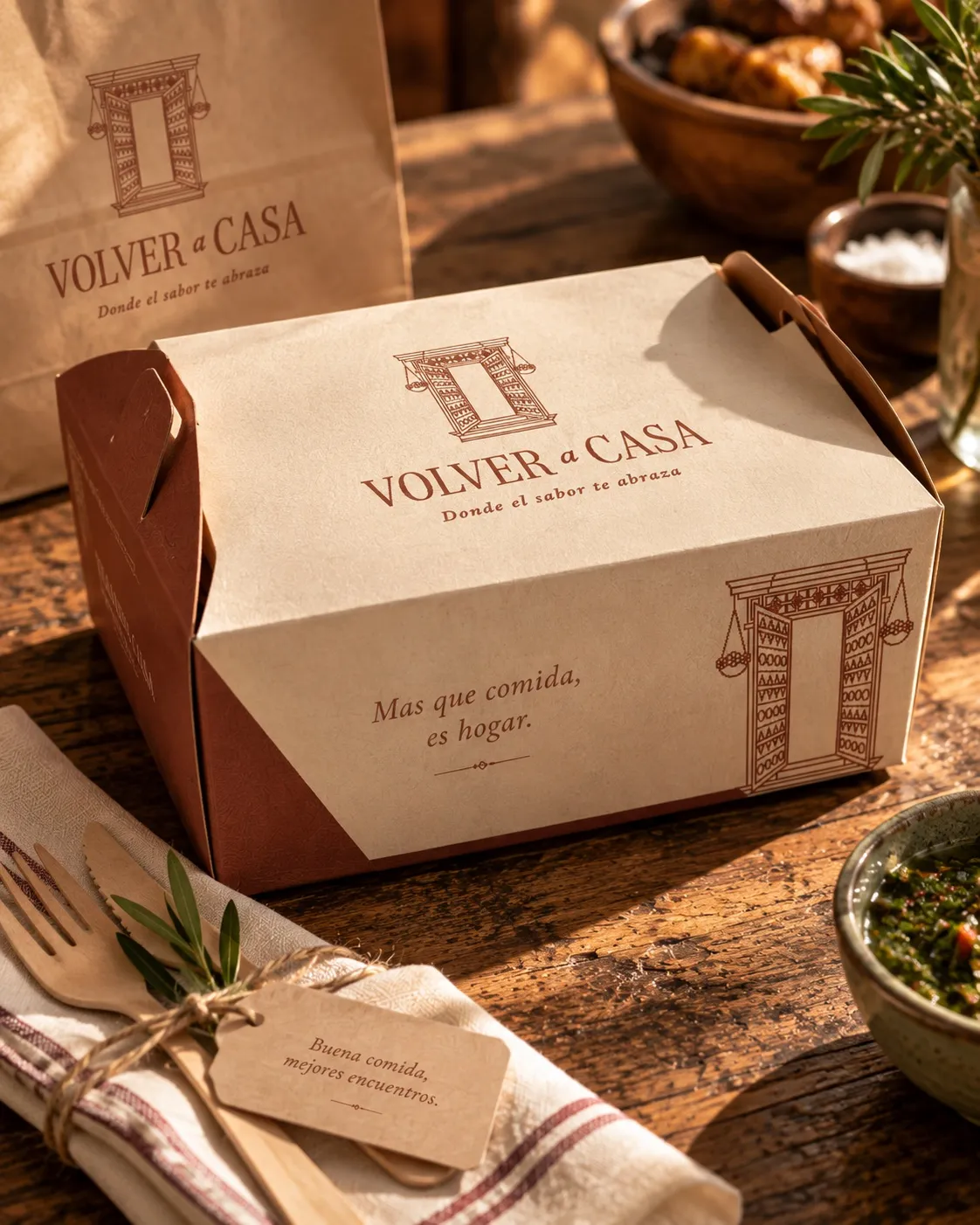 Volver a Casa box and packaging